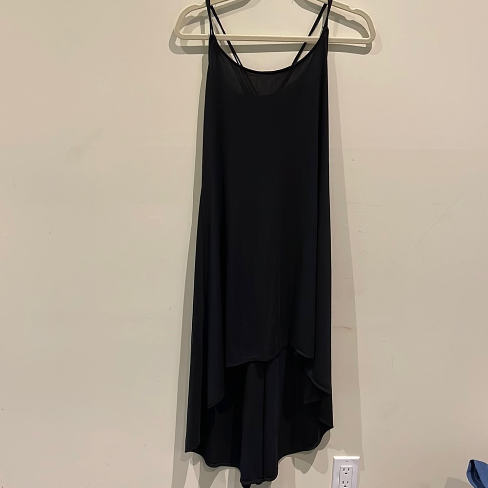Zara black Hi low midi dress